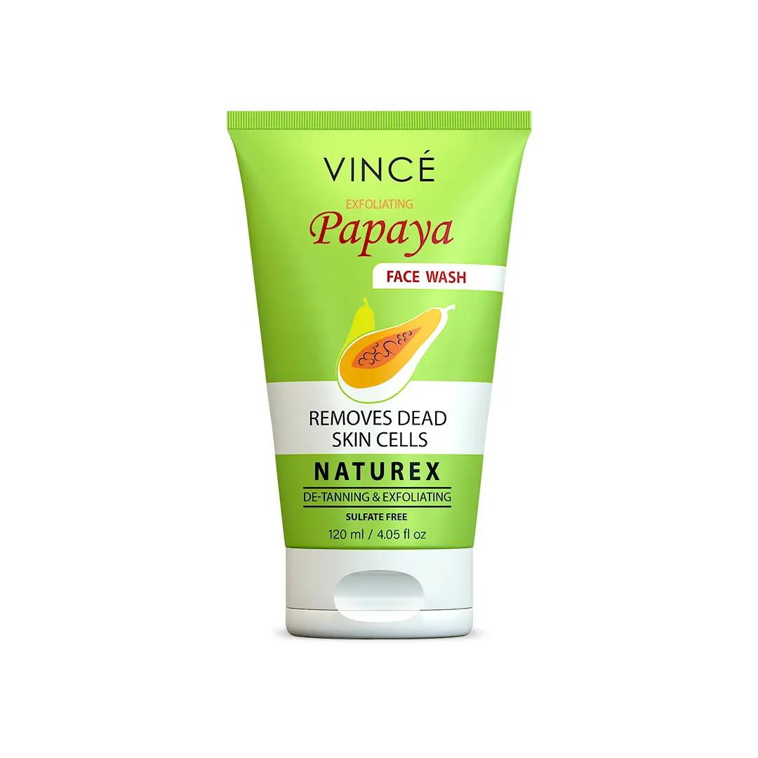 95 VINCE FACE WASH 120ML PAPAYA DEAD SKIN CELLS - Image 1