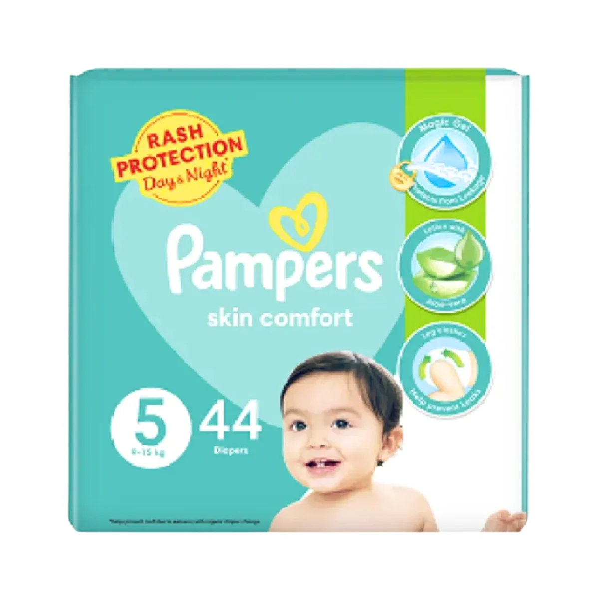 Pampers Skin Comfort Diapers, No.5, 9-15 Kg, 44-Pack - Image 1